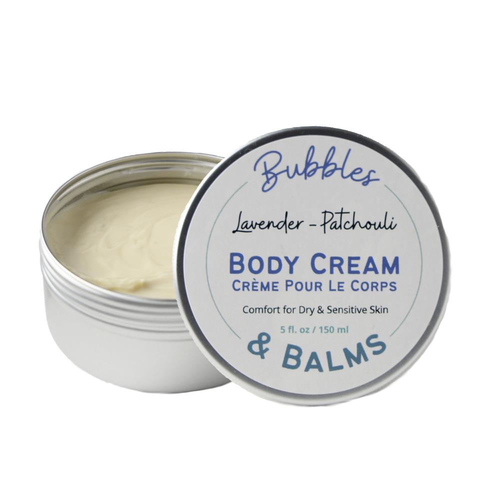 Bubbles & Balms Lavender-Patchouli Body Cream for Dry & Sensitive Skin.