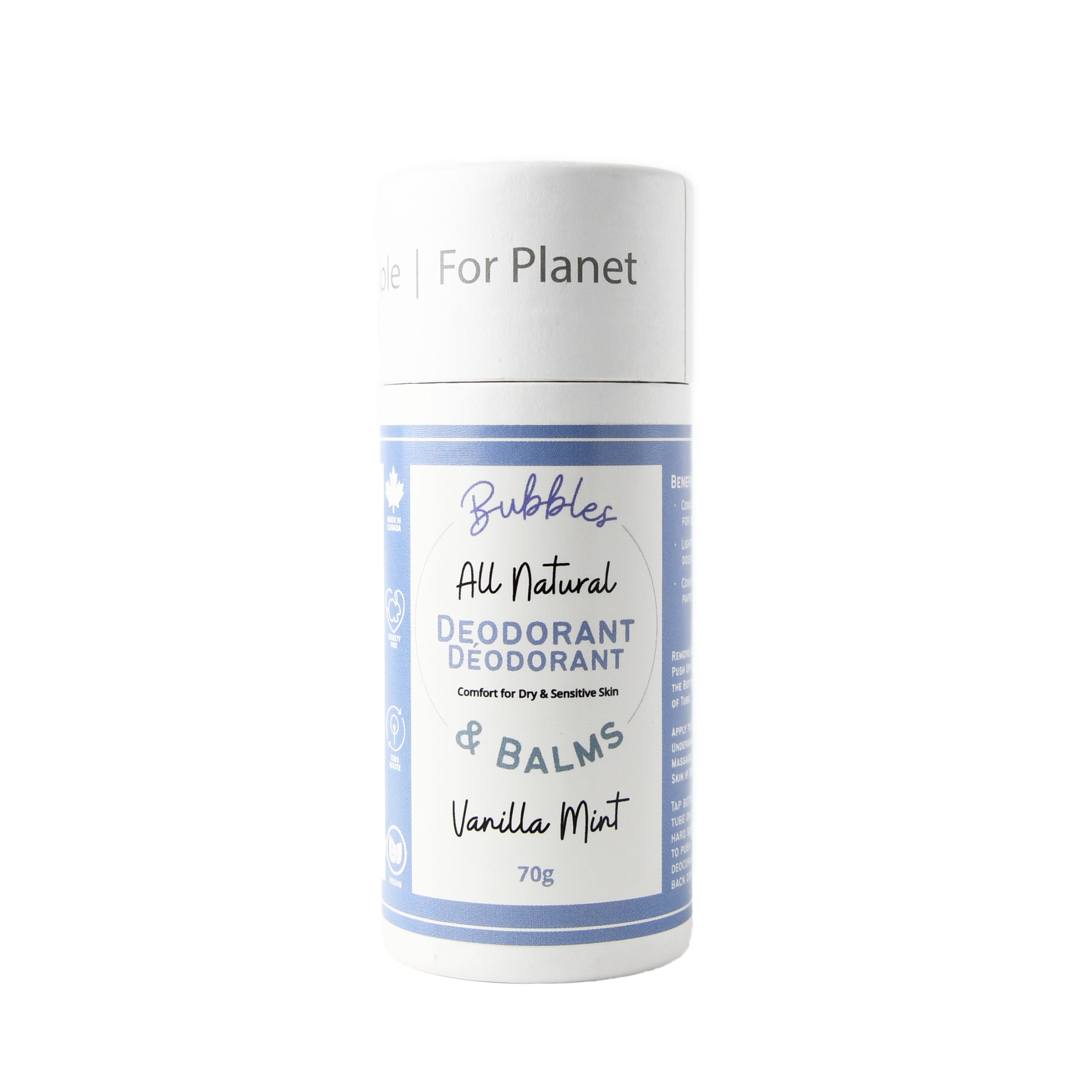 Deodorant for Sensitive Underarms, Vegan & Plant-Based