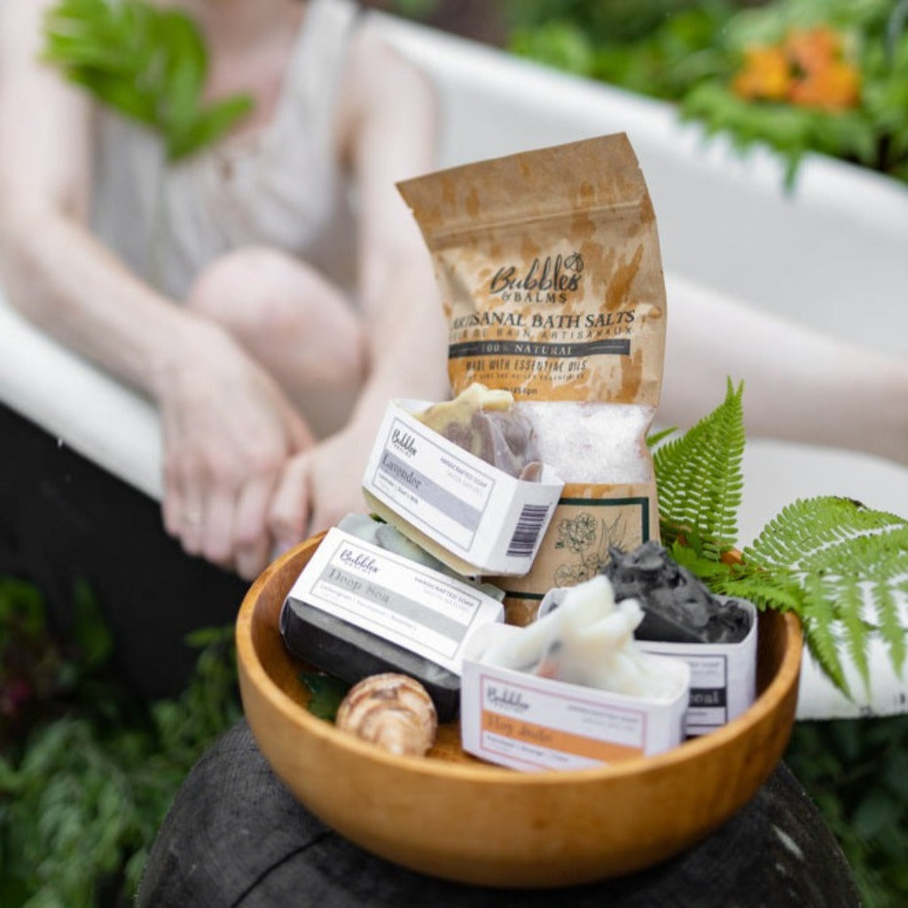 Bubbles & Balms all natural bar soap with patchouli and orange for sensitive skin