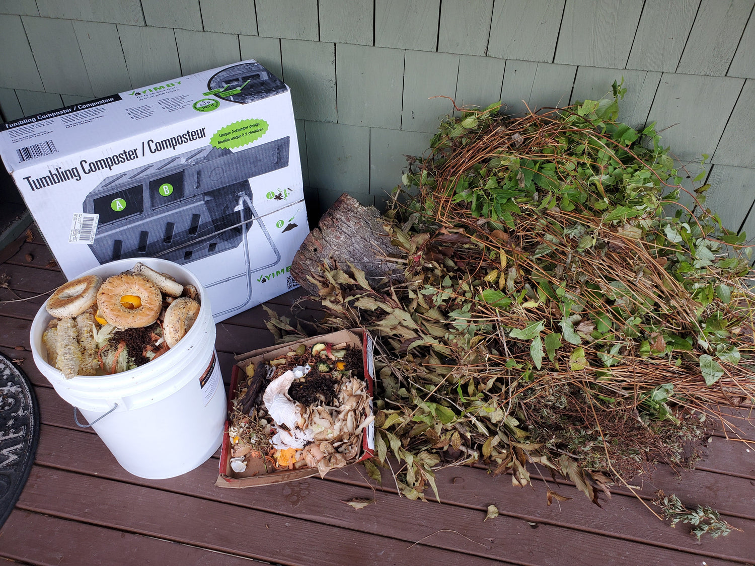 Pile of Browns and Greens to Start a Compost With Near Saint John, New Brunswick