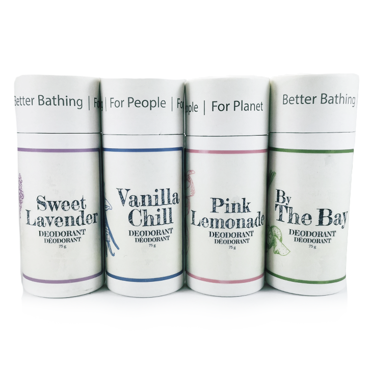 Bubbles & Balms natural deodorant being applied near Saint John, New Brunswick