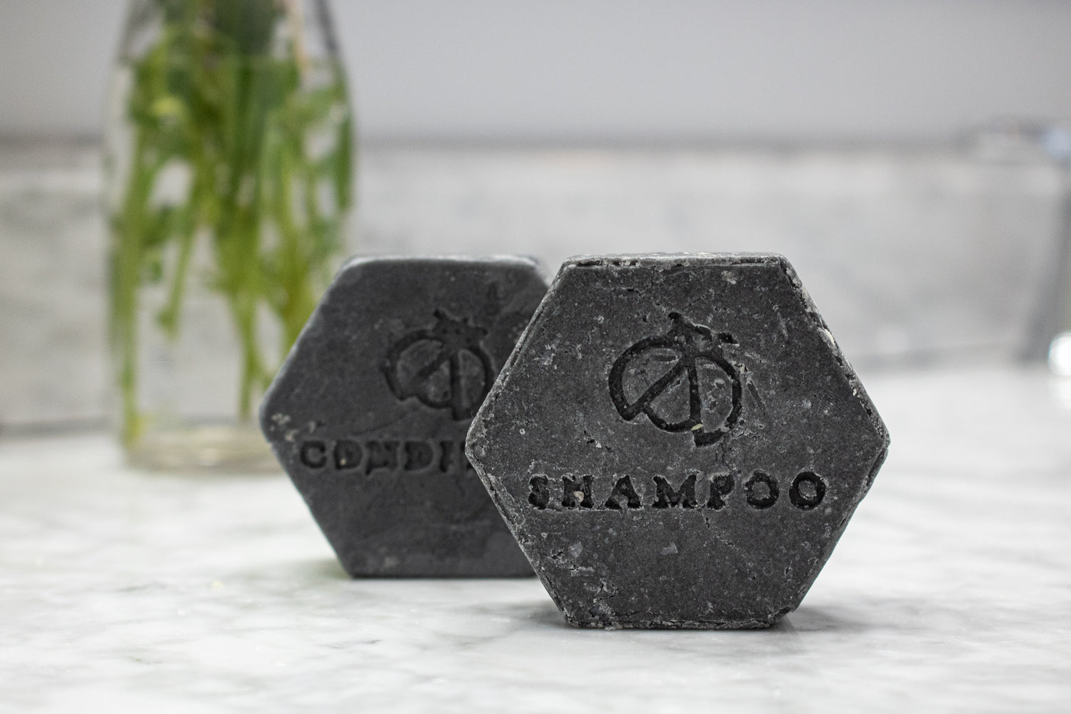 Bubbles & Balms Tea Tree & Charcoal Shampoo & Conditioner Zero-Waste Hair Care Bars With Activated Charcoal