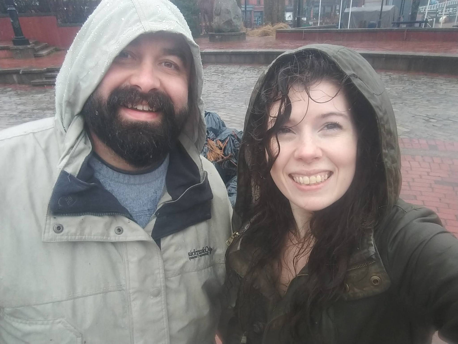 Bubbles & Balms Cofounders attending a community cleanup in the rain.