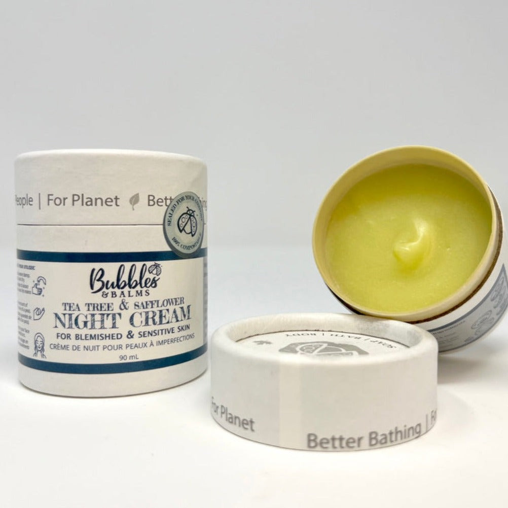 Bubbles &amp; Balms night cream for acne-prone and blemished, sensitive skin