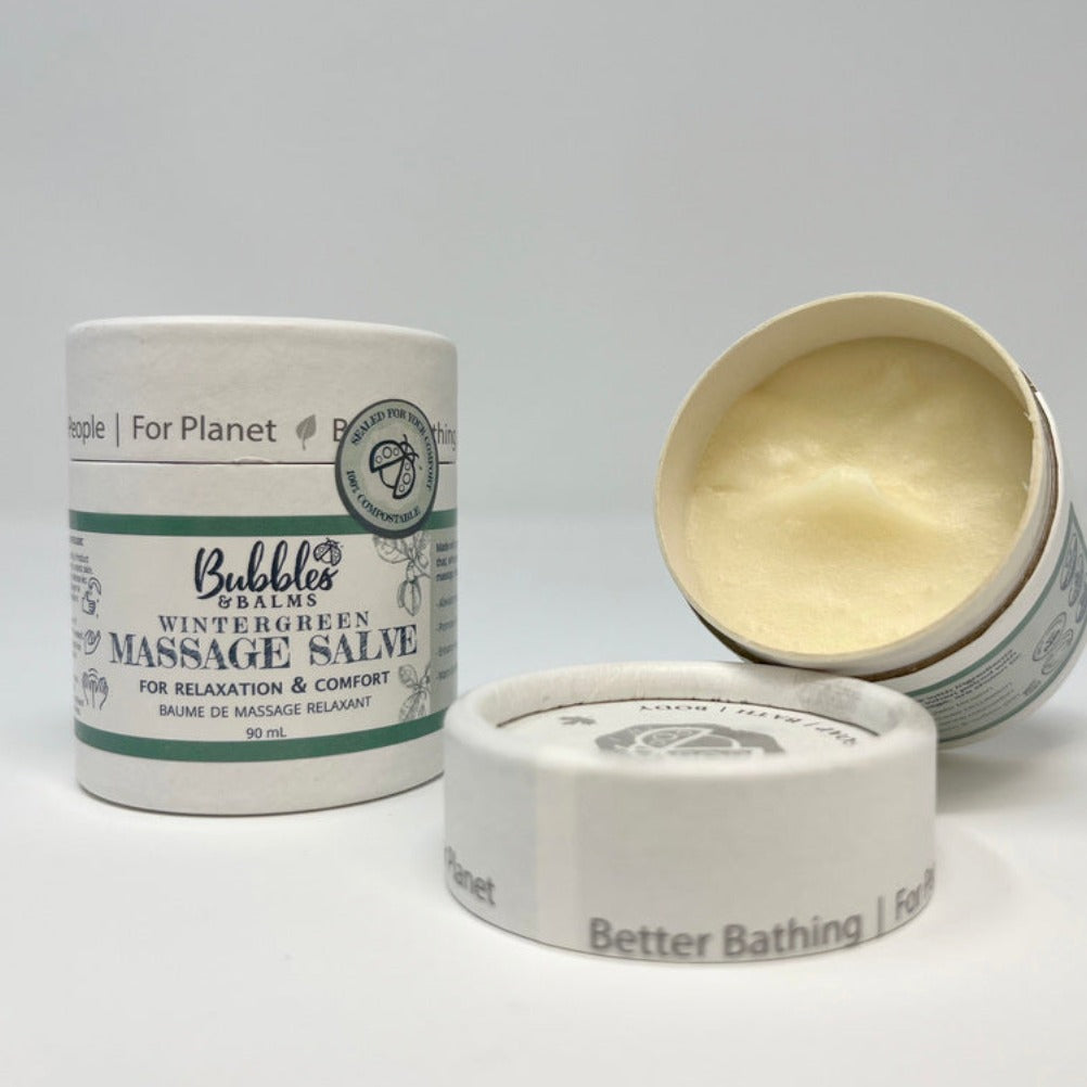 Bubbles &amp; Balms Wintergreen Massage Salve with methyl salicylate, a topical pain reliever