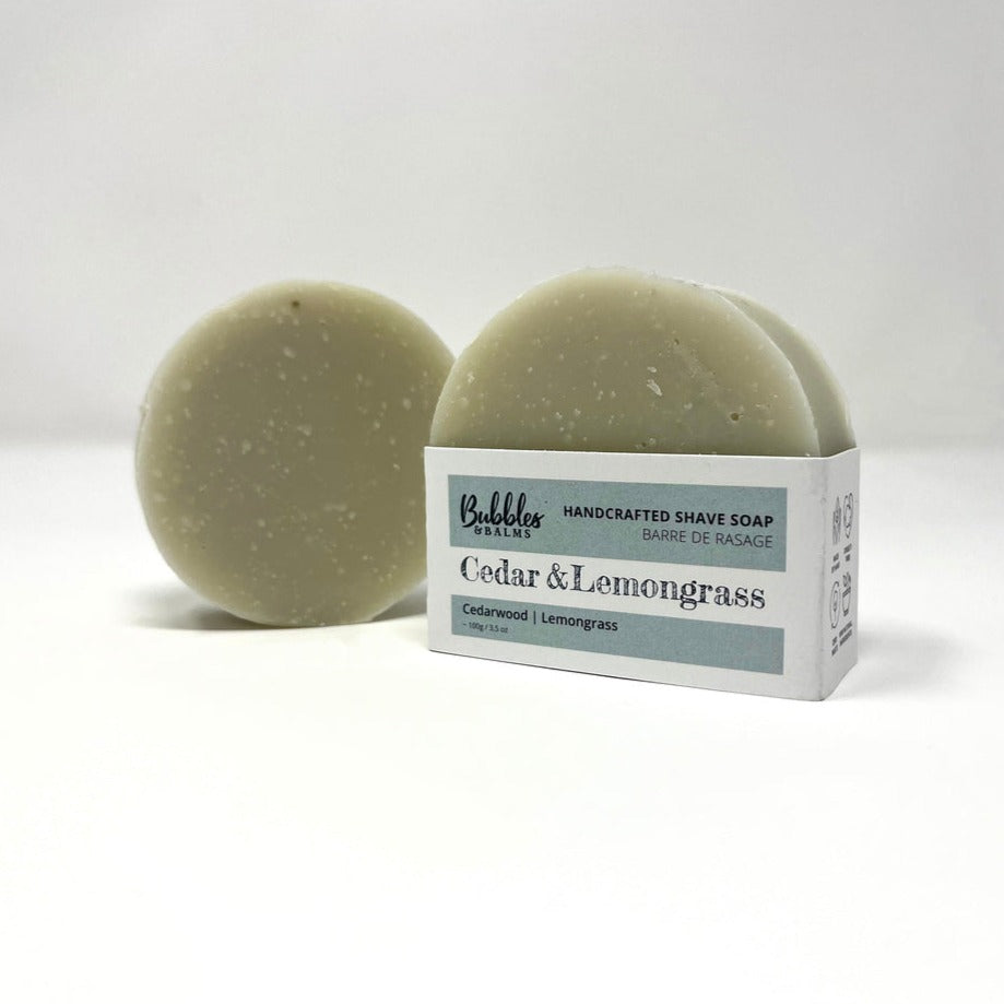 Cedarwood and Lemongrass Natural Shave Bar Soap Bubbles &amp; Balms