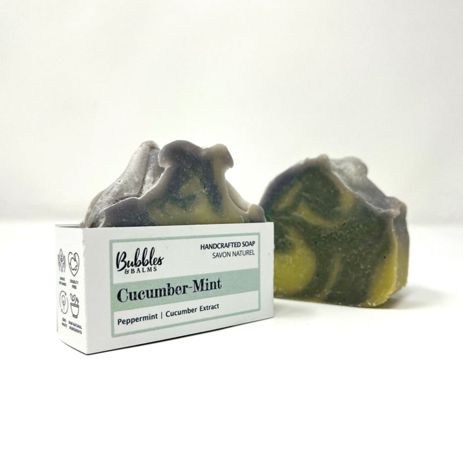 Bubbles &amp; Balms Natural Cucumber Mint Bar Soap for Sensitive Skin Types 