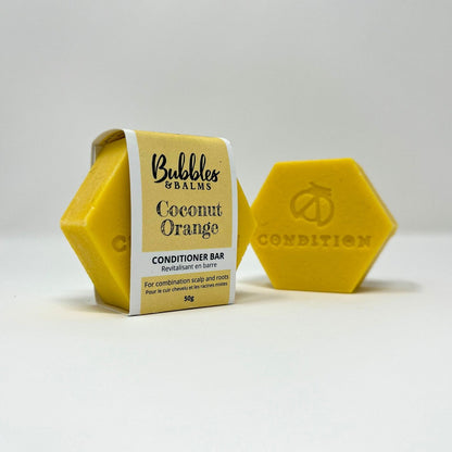 Bubbles &amp; Balms Coconut Orange Condiitoner Bar With Label in Hampton, New Brunswick Studio