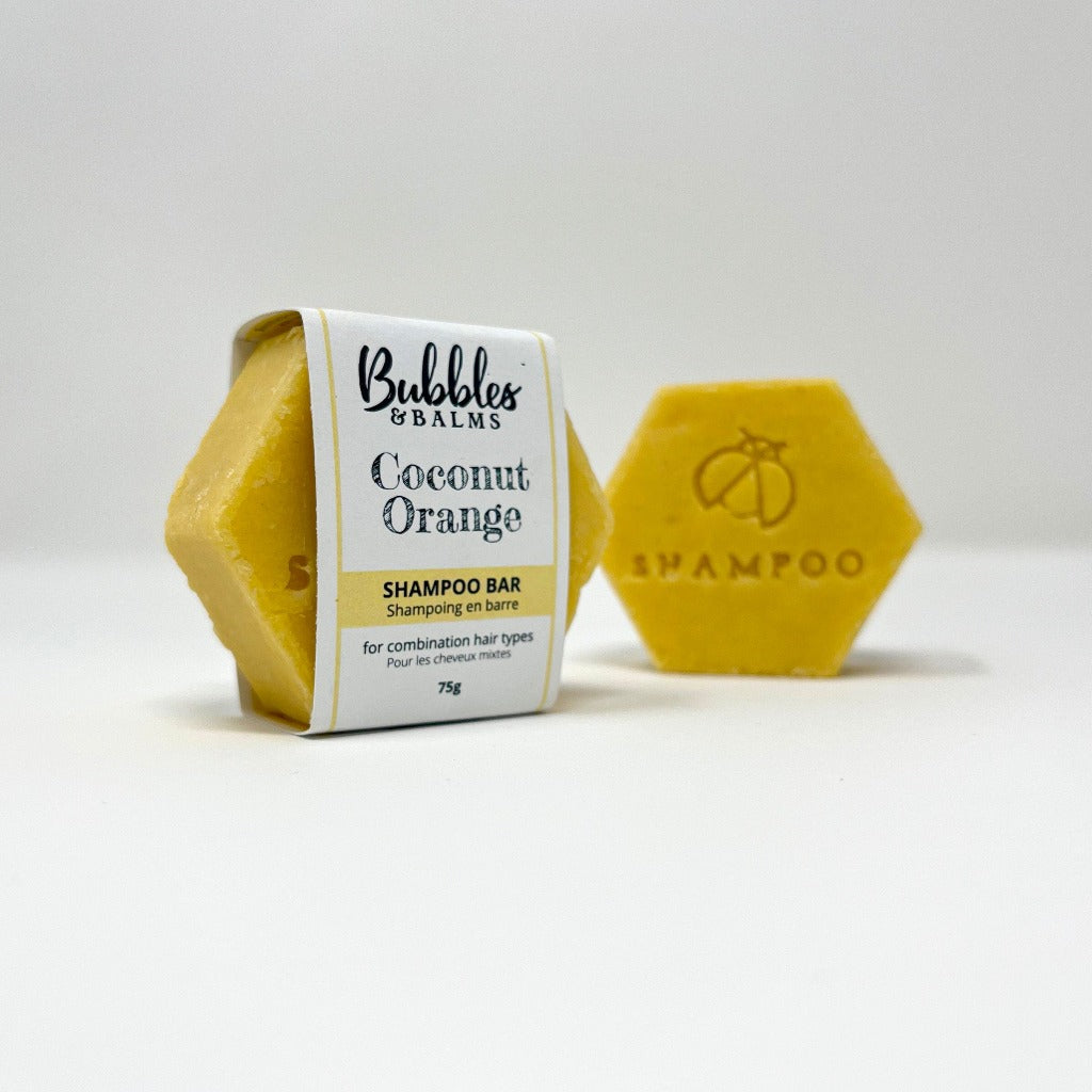 Bubbles &amp; Balms Coconut Orange Shampoo Bar in Label and Without near Production Studio in Hampton, New Brunswick