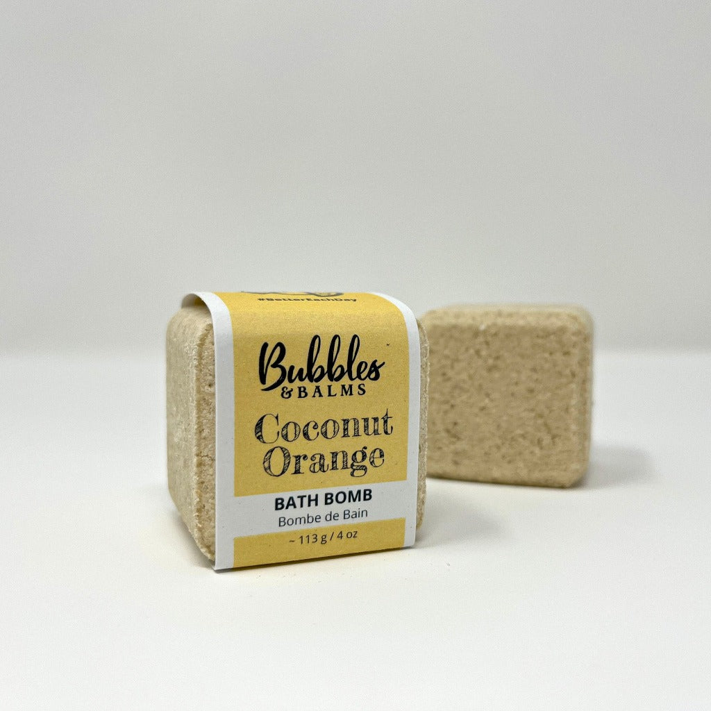 Bubbles &amp; Balms Coconut Orange Fizzy Bath Bomb